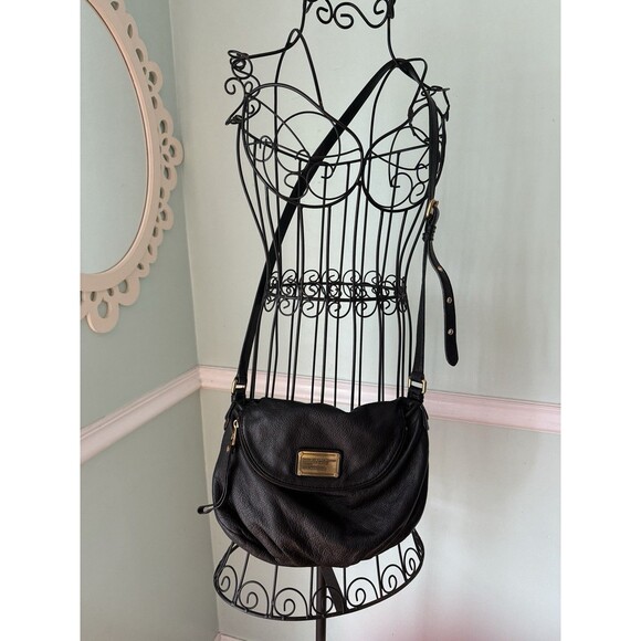 Marc By Marc Jacobs Black Pebbled Leather Crossbody Bag Classic Q Natasha Purse - Picture 1 of 5